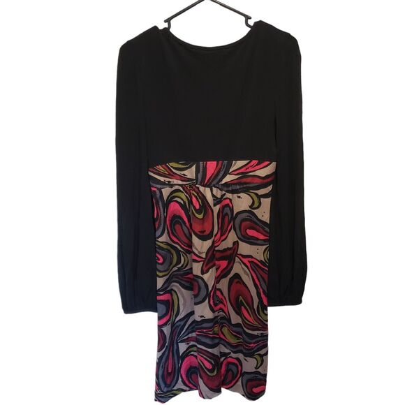 Trina Turk 100% Silk Fit And Flare Knee Length Dress Size 2 Boho Art To Wear - Picture 6 of 6